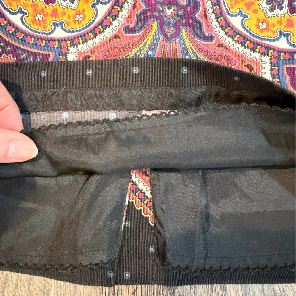 Anthropologie Edmé & Esyllte Corduroy Skirt | Lined | Boho Paisley |‎ Size 0